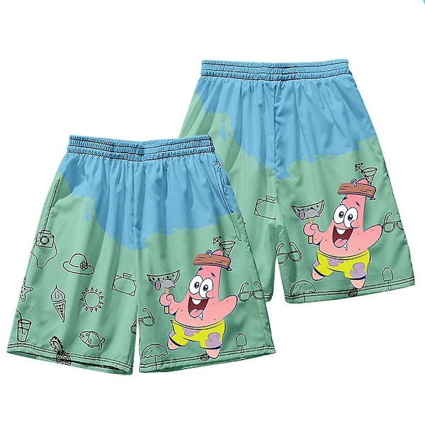 On Sales Sommer Patrick Star Shorts T-shirt Sæt Ferie Strand Strandbukser Herre Blomsterbukser Trend Rundt Surf Casual Bukser-WELLNGS 21 XXXL