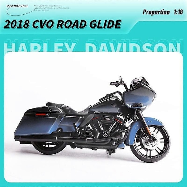 Maisto 1:18 Harley Davidson serie klassisk simuleret legetøjsmotorcykel i metal - WELLNGS 2018 CVO ROAD
