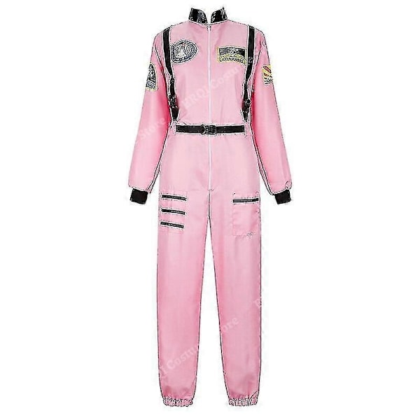 Astronaut Kostume Rumdragt til Voksen Cosplay Kostumer Lynlås Halloween Kostume Par Flyverdragt Plus Størrelse Uniform - WELLNGS Pink M
