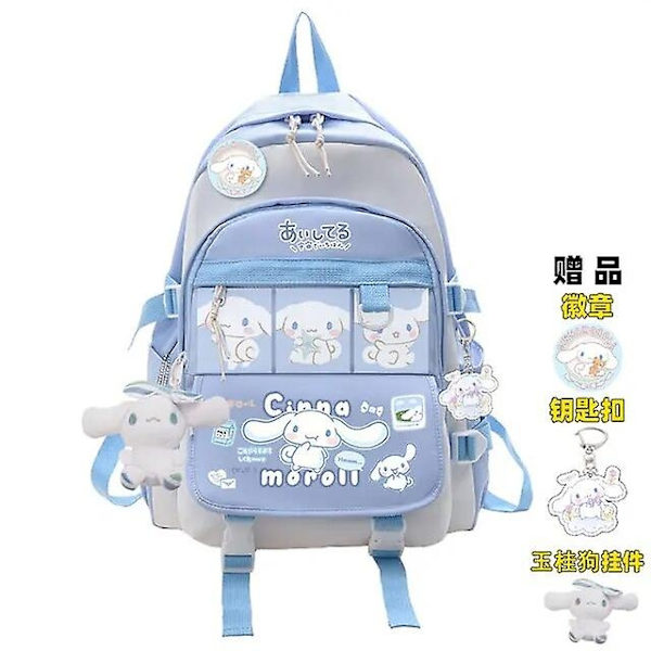 Anime Sanrio Plyschleksak Cinnamoroll Ryggsäck Barn Flicka Pojke Svart Blå Skolväska Kawaii Student Skolväska Dator Stor Present Ryggsäckar-WELLNGS D