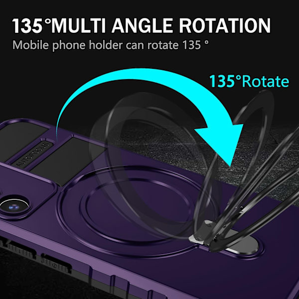Samsung Galaxy S22+ 5G -puhelinkotelo, jossa jalusta, PC+TPU, yhteensopiva MagSafen kanssa - WELLNGS Purple