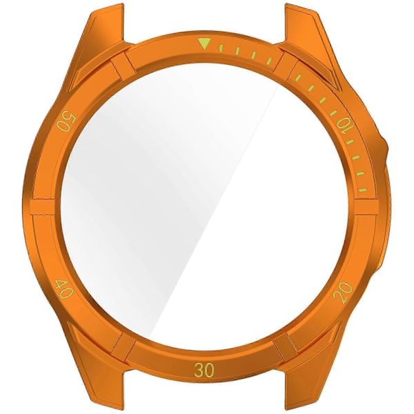 Yhteensopiva Garmin Fenix 8 51mm kellokotelon PC-kehyksen suojuksen kanssa karkaistulla lasikalvolla - WELLNGS Orange Green