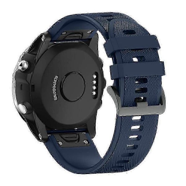 26mm silikoninen kellon ranneke Garmin Fenix 7 7X 7S 6 6X 6S 5X 5S 3HR -WELLNGS -kelloihin Navy Blue