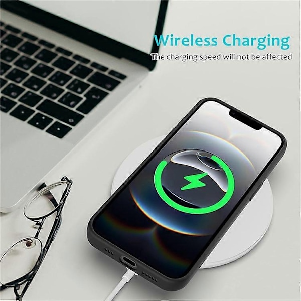 Kompatibel med iPhone 16e Deksel Fallsikker Flytende Silikon Myk Fôr Bakside Telefondeksel - WELLNGS Black