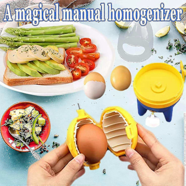 Eggeplomme Mikser, Rask Manuell Eggmikser Bærbar Eggemaker, Egg Rister Egg Spinner for Kjøkken Miksing Egg TA-WELLNGS