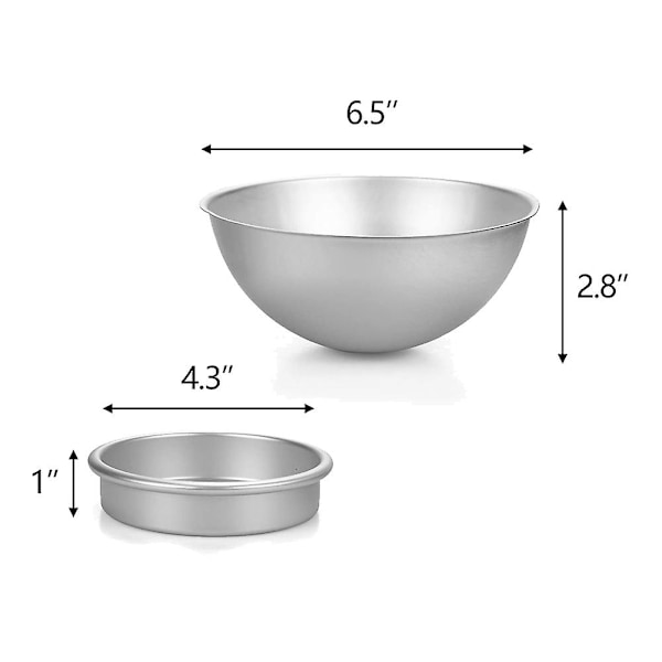 4 stk./sæt runde 3D kugleformede kageforme i aluminium til dekoration af kager og bagværk - WELLNGS