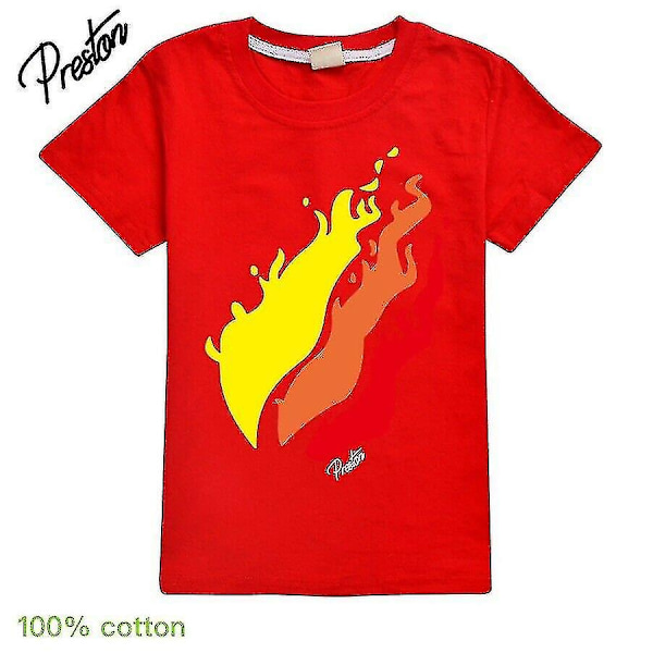 Børne Prestonplayz Flame Casual Bomulds T-shirt - WELLNGS red 7-8 years