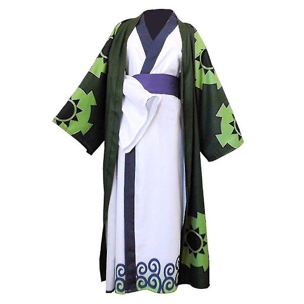 Anime Roronoa Zoro Cosplay Kostume Wano Kuni Land Kimono Robe Fuld Dragt Outfits Halloween Karneval Dragt _ai-WELLNGS Full Set XL