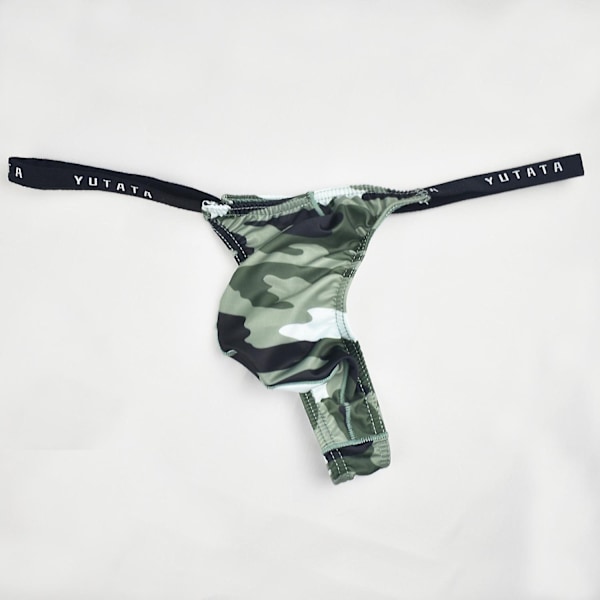 Men's Cool Camouflage Thong Underwear,hot Low Rise Men's Thong G-string Bikini Briefs-WELLNGS Royal blue camouflage M