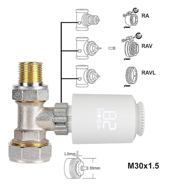 Tuya Zigbee Termostatiske Radiatorventiler Trådløs App-styring Varmetermostat Temperaturregulator Radiatortermostat-WELLNGS 4 PCS and Gateway United States