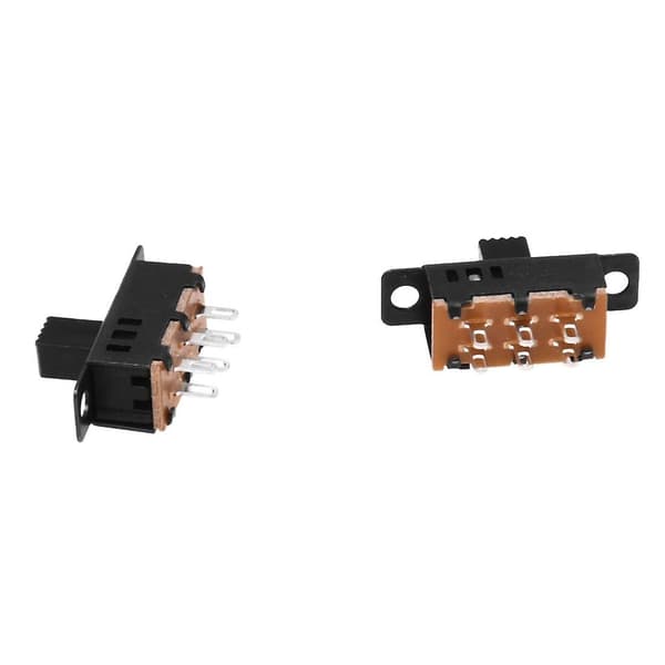 10st Hög Knopp 6 Pin 3 Positioner Dpdt Panel Glidbrytare 0.5a 50v Dc-WELLNGS