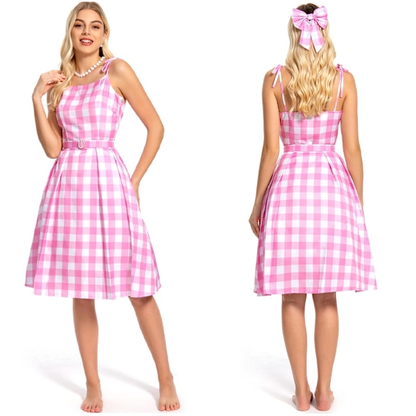 Margot Barbei Cosplay Pinkki Mekko Naisten Asu Elokuva Barbei Aikuisten Naisten Asu Cosplay Fantasia Halloween Puku XXL-WELLNGS XXL Style04