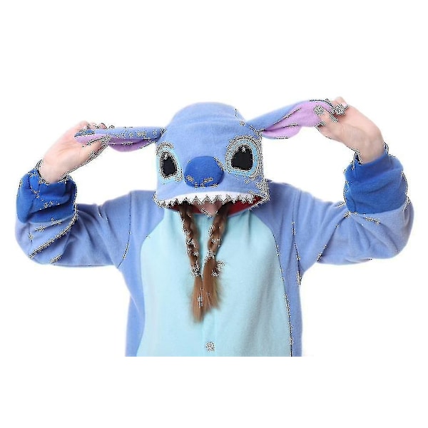 Stitch Pyjamas Animation Tegnefilm Pyjamas Dragt Jumpsuit_1-WELLNGS Blue M