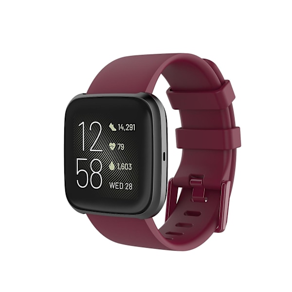 Silikone urrem til Fitbit Versa 2/Versa Lite/Størrelse: L-WELLNGS Wine red Other Phone Models