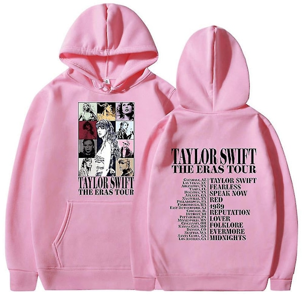 Taylor Swift The Eras Tour Hupparit Naiset Miehet Unisex Hupullinen Paita Pusero Topit Casual Puserot Lahjat-WELLNGS White 2XL