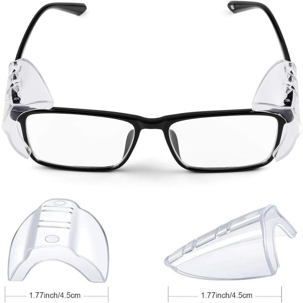Skyddsglasögon sidoskydd för receptbelagda glasögon, genomskinliga glid-WELLNGS