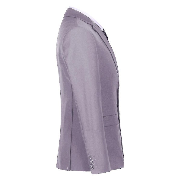 Allthemen Herrkostym för bröllop, fest, middag, 3-delat affärskostym, kavaj, väst, byxor, 9 färger - WELLNGS Light Grey XL