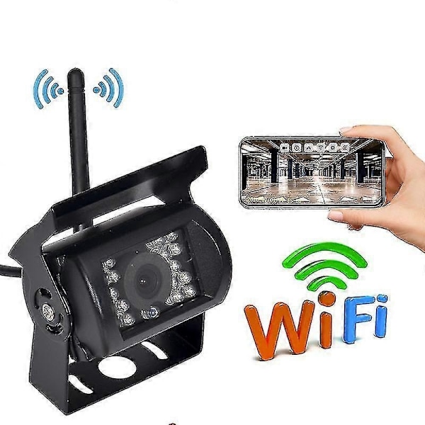 HD Wifi Vedenpitävä Kuorma-auton Peruutuskamera Langaton Takakamera Peruutuskamera 170 Laajakulma Yönäkö Bussi Kuorma-auto Cam-WELLNGS