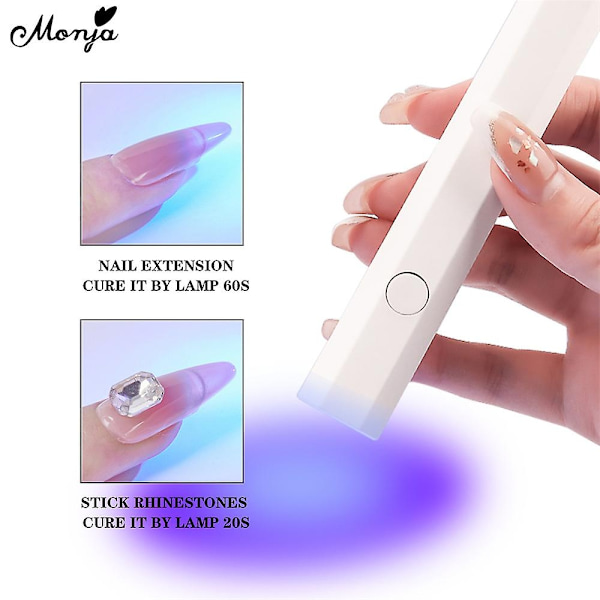 Lulou Magic Solid Nail Glue Kit 3-in-1 Nail Art -sarjat kynsien kärjille - WELLNGS White