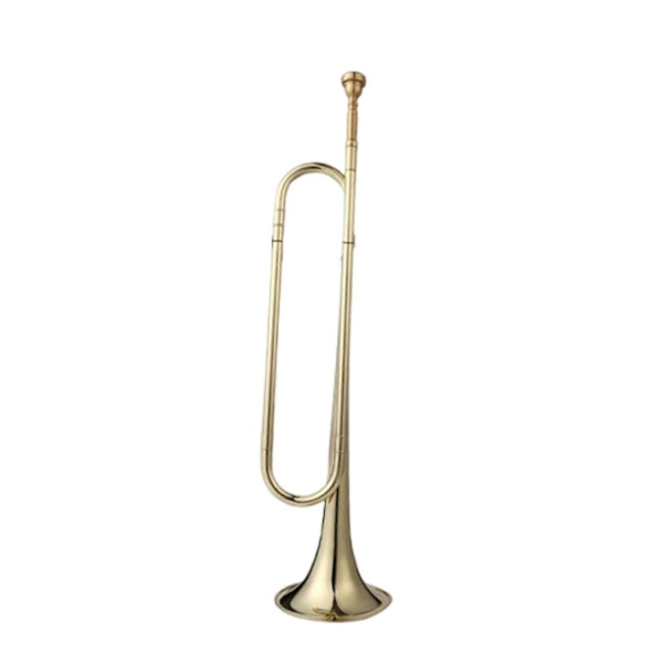 Signalhorn Kavalleri Trompet med Mundstykke Blæseinstrument Signalhorn Spejder Trompet Signalhorn til Kavalleri Band Sceneoptræden Begynder Voksne-WELLNGS gold Bb  7C