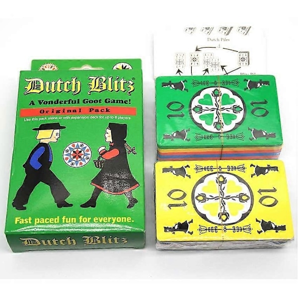Dutch Blitz Det Hurtige Kortspil Indeholder 160 Kort Hurtigt og Nemt at Lære Fantastisk Familiespil Sjov for Alle - WELLNGS Light Grey