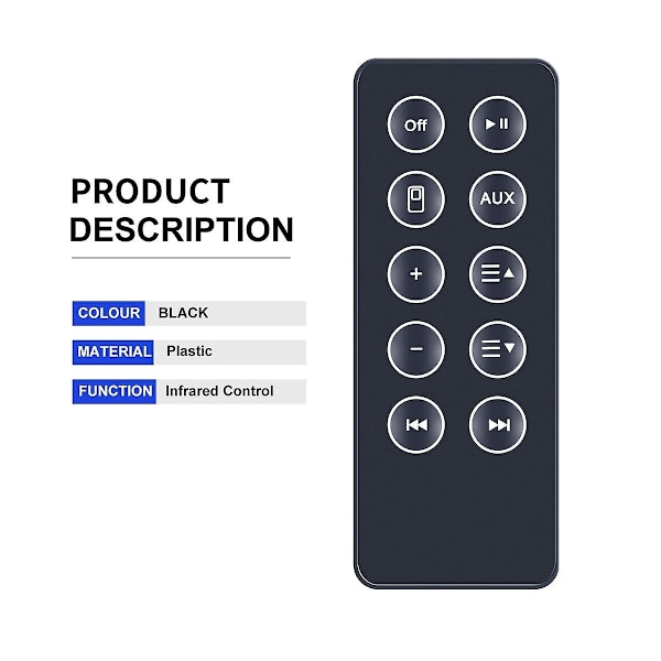 Ny fjernkontroll erstatning for Sounddock 10 SD10 Bluetooth-kompatibel høyttaler digitalt musikksystem-WELLNGS