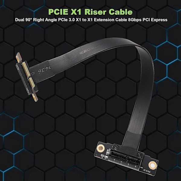 Pcie X1 -nousukahveli, kaksois suorakulma Pcie 3.0 X1 - X1 -jatkokaapeli 8gbps Pci 1x -nousukortti 20cm-WELLNGS