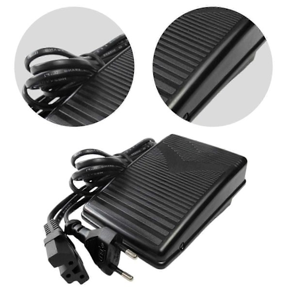 Kompatibel med HUSQVARNA VIKING Huskylock 340D, 341D 3400 #30990 FODKONTROL PEDAL+Ledning-WELLNGS B 110V two flat plugs