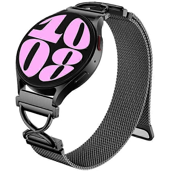 Kompatibel med Huami Amazfit GTS 2e Milanese Rem Elektropletteret Rustfrit Stål Magnetisk Urrem med X-Formet Konnektor - WELLNGS Black