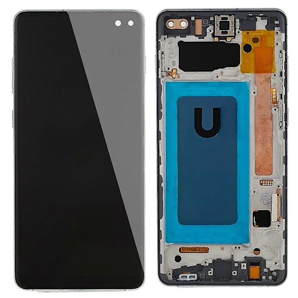til Samsung Galaxy S10 Plus G975 LCD Skærm og Digitizer Samling + Ramme Udskiftningsdel - WELLNGS Style D