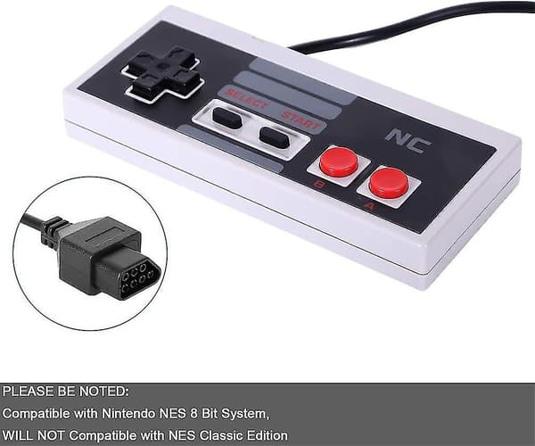 Klassisk Nes Controller til Nes 8-Bit Entertainment System Konsol Kontrolpanel (2 stk) snngv