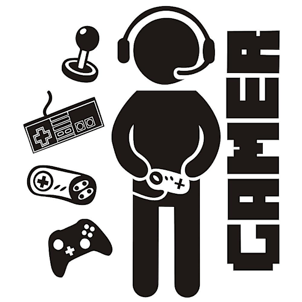 Gamer Decals for Boys Room Creative Game Wall Sticker for Kids Room Boys Bedroom Playroom Wall Deco-WELLNGS