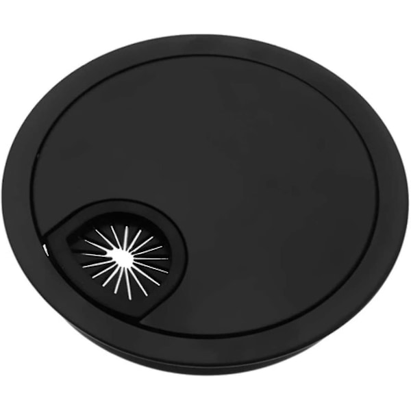 Pöytäjohtojen reikäkansi, tietokoneen siisti läpivienti, pöytäkaapelilähtöportin pintaviiva, pöytäkaapelilaitteisto, 4 kpl - WELLNGS Matte Black 60mm