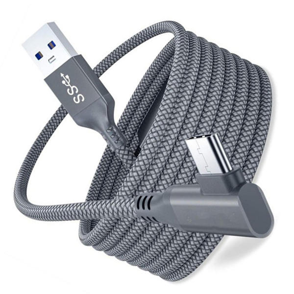 5 metrin latauskaapeli Oculus Quest 2 Link -kuulokkeille USB 3.0 Type C -datakaapeli Siirtotyyppi C - USB-A - WELLNGS