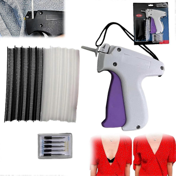 Pikakiinnitysväline vaatteille, Stitchy Micro Stitch -pistooli, Micro Stitch -pistooli vaatteille, Tilkkutyöpistooli, Hintalappupistooli vaatteille, Kädessä pidettävä ompelukone - WELLNGS White