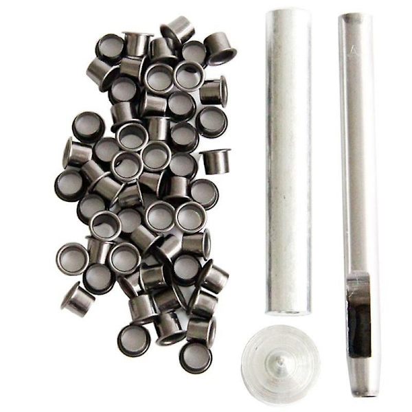 Öglethålsslagverktygssats med 50 öljetter 6 mm pistolmetallfinish för Diy Kydex-hölje Kydex-öljett-WELLNGS
