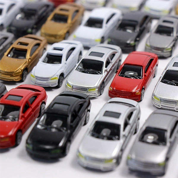 50 kpl 1:87 HO-mittakaavan pienoismalliautot Maalatut automallit HO/TT-mittakaavan rautatiemallinnus Mat-WELLNGS