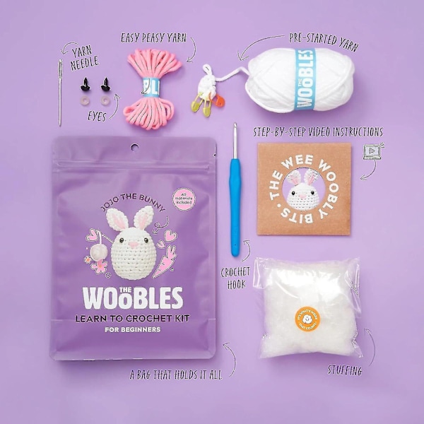 Virka kit för nybörjare Diy virka gosedjur kit nybörjare virka kit G-WELLNGS rabbit