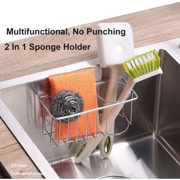 Svamp hållare för diskho Caddy - Diskho hållare för diskho, 2 tum-WELLNGS Sink Caddy