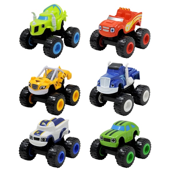 Blaze And The Monster Machines Legetøj Blaze Vehicle Toys Present-6 stk-WELLNGS