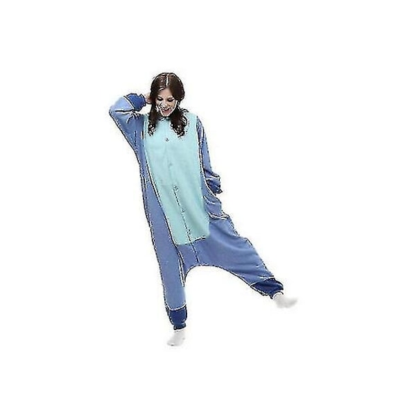 Regenboghorn Monster Stitch Klær Pyjamas Jumpsuit Sleepwear Dyr Hettegenser - WELLNGS blue 125cm