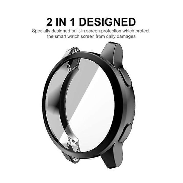 Garmin Venu 2S 40mm / Vivoactive 4S 40mm Hat-Prince Täyspeite Elektrolyyttipinnoitettu TPU Pehmeä Kotelo - WELLNGS Black
