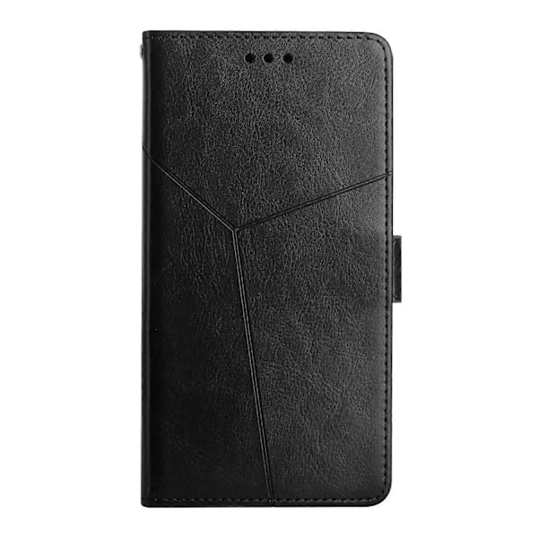 ZTE Blade A51 Y-ompeleella varustettu vaakasuuntainen nahkainen suojakotelo - WELLNGS Black