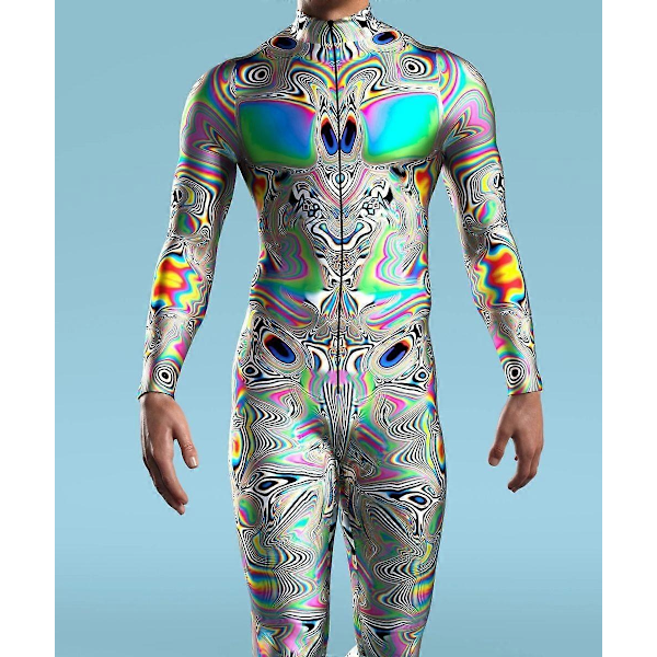 Robot Kostume Mænd, Alien Kostume Mænd, Festival Kostumer til Mænd, Rave Kostume Mænd, Festival Bodysuit-WELLNGS VV037 Adult XL