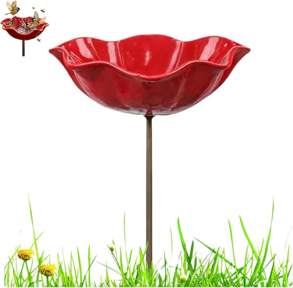 Fuglebadekar i metal med blomsterdesign, håndlavede spurvebadekar til haven, robuste fuglebadekar og insektfoderautomater 1pc 1pc