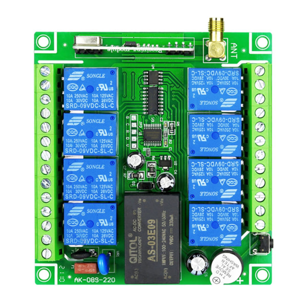 AC 220V-380V 8CH Langaton kaukosäädin LED-valokytkimen relelähtö Radio RF Lähetin 315/433 MHz Vastaanotin-WELLNGS null - 433MHz