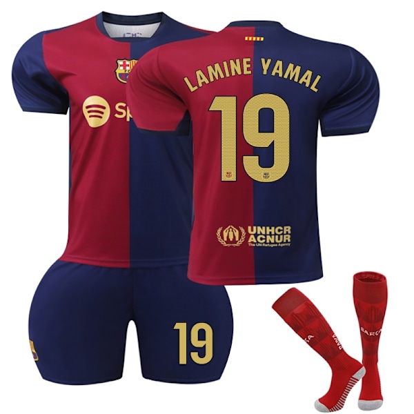 2024-2025 Barcelona Home barnekjorte nr. 19 Yama-WELLNGS Adult XL