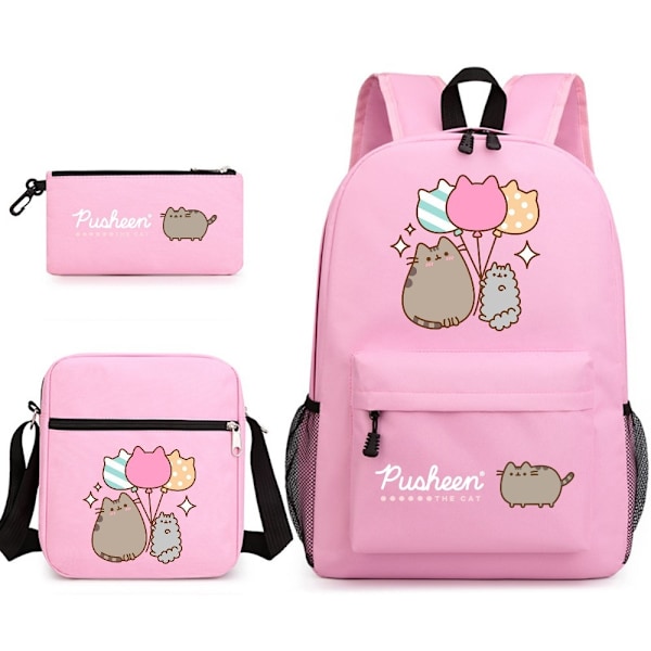 Pusheen Fat Kitten tredelad skolväska casual pojkar och flickor Pusheen Fat Kitten-WELLNGS Pusheen Fat Kitten 1 set