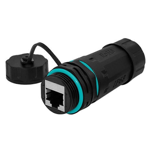 RJ45 Netværks lige IP68 Vandtæt Cat5/Cat6 Netværkskabel Stik Udendørs Støvsikker Rj45 Ledningsforbindelse Stik-WELLNGS