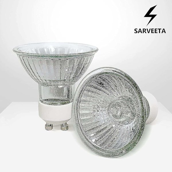 Gu10 Halogenpærer 35w Dæmpbar, 220v Gu10 Halogen Spotpærer 2 Pin,400 Lm,2800k Varm Hvid3stk, Hvid-WELLNGS